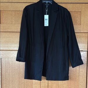 Eileen Fisher Black Open-Front Blazer